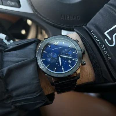 Emporio Armani Chronograph Gunmetal Stainless Steel Watch